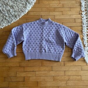 Monki Lavender Bubble Knit Turtleneck Sweater